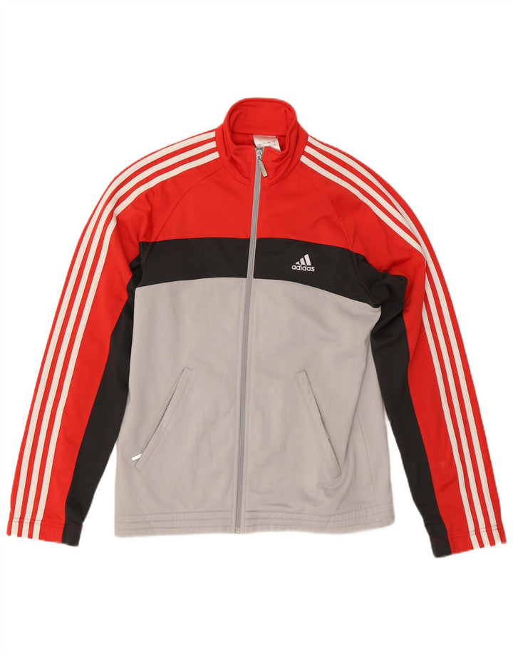 Adidas Hombre Chándal Top Chaqueta UK 36/38 Pequeño Rojo Colorblock Poliéster