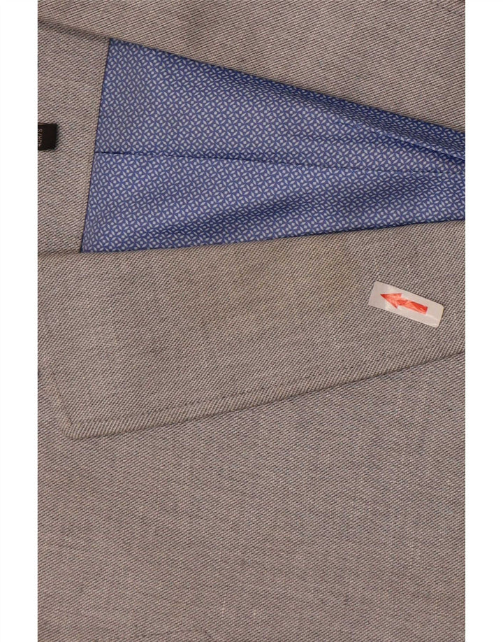 Banana Republic Chaqueta tipo blazer con 2 botones y corte regular para hombre, talla 40, color gris