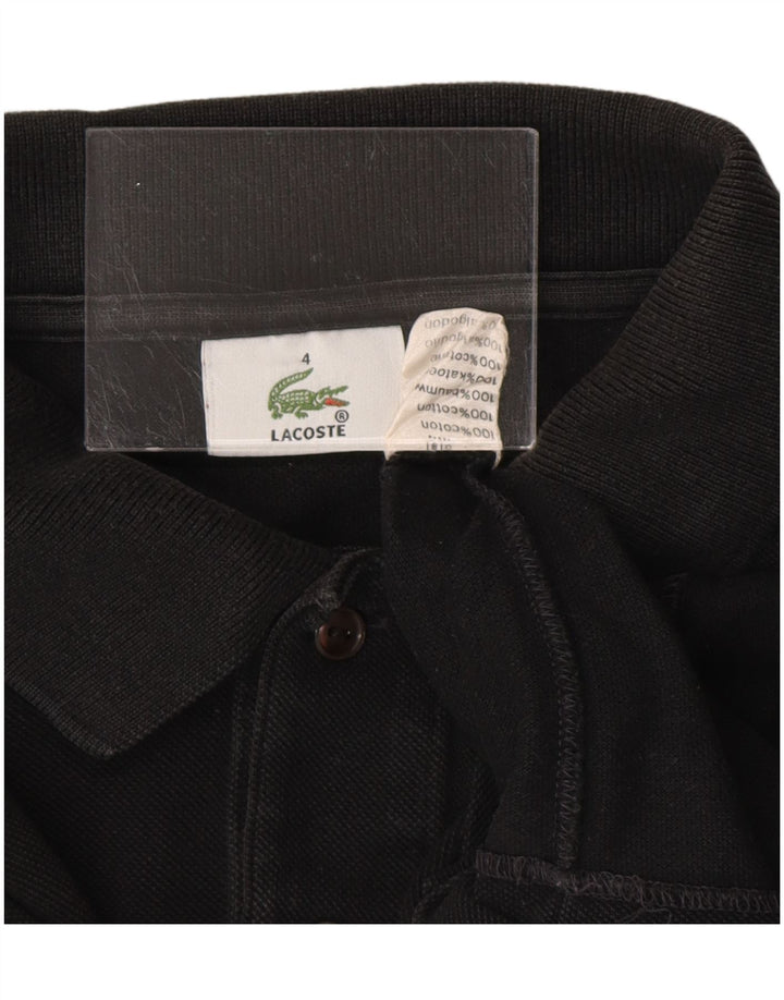 LACOSTE Polo para hombre talla 4 mediano algodón negro