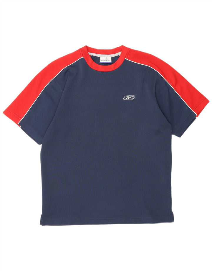Camiseta Reebok Hombre Top Small Azul Marino Colorblock Poliéster