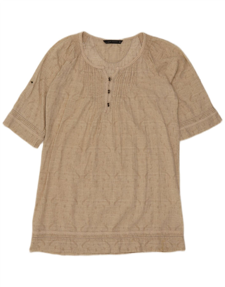Zara Mujer Vestido De Tienda Extragrande UK 10 Small Beige