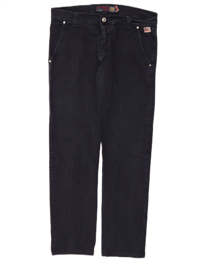 Roy Rogers Jeans rectos para hombre IT 48 Medium W34 L30 Azul marino Algodón