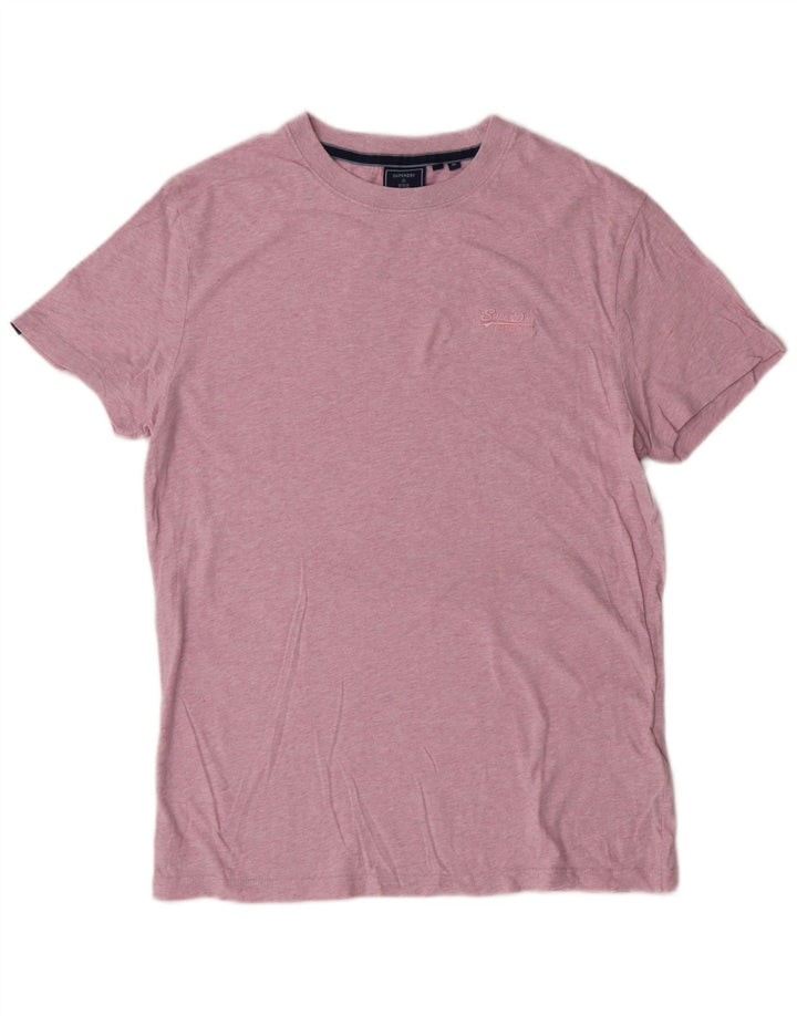 SUPERDRY Hombre Camiseta Top Algodón Rosa Medio