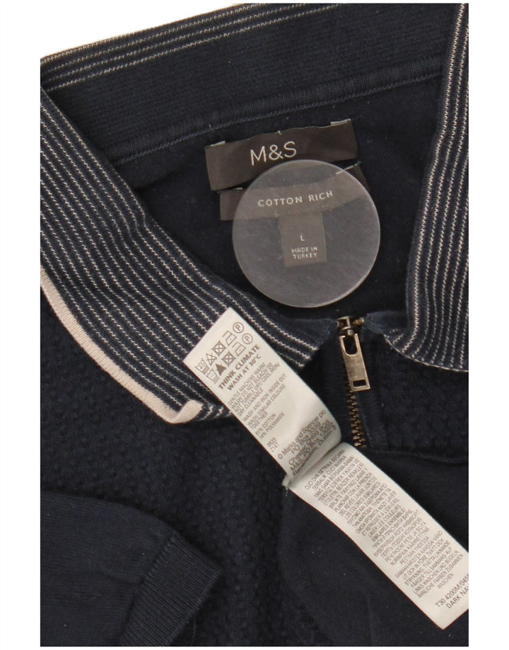 Marks & Spencer Polo para hombre grande azul marino algodón