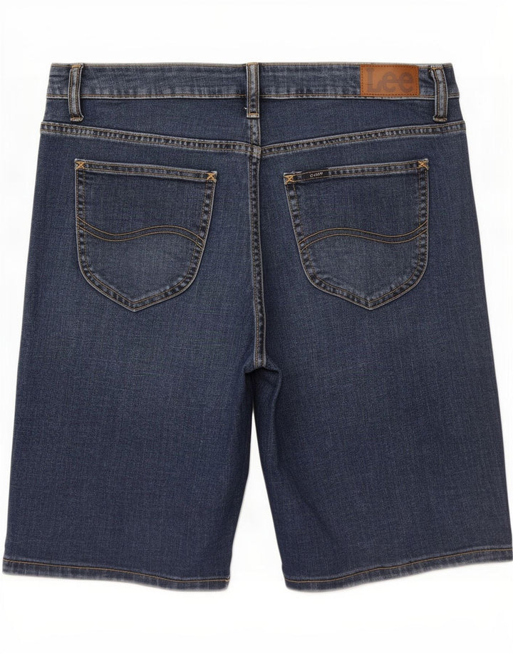 Lee Bermudas para Mujer Pantalones Cortos De Mezclilla De Corte Regular Y Talle Medio W32 Grande Azul