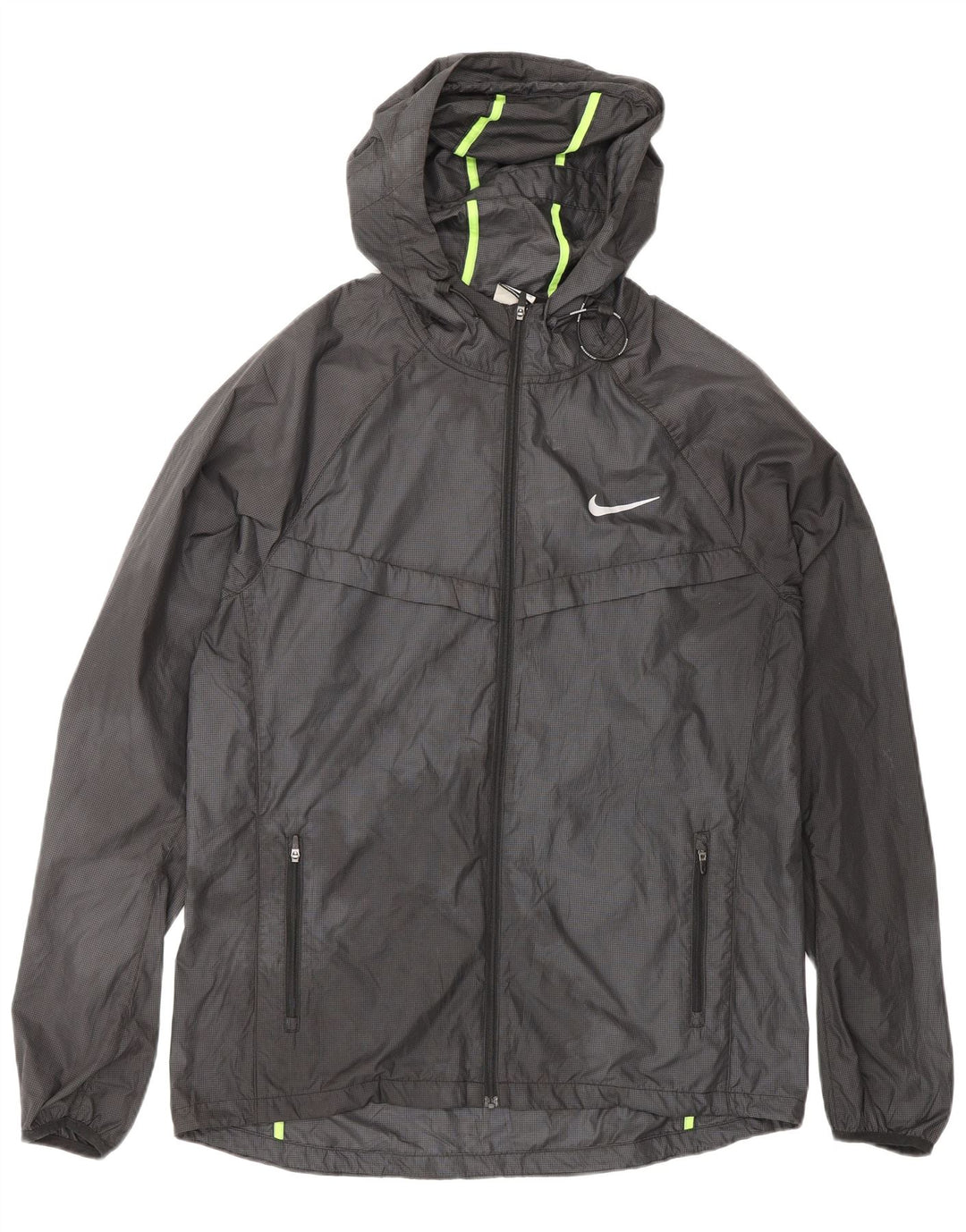 NIKE Chaqueta impermeable con capucha para hombre ES 38 Poliéster gris medio