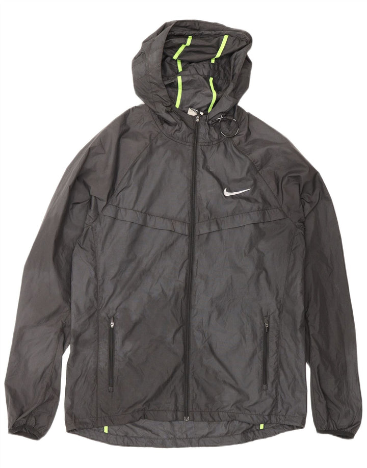 NIKE Chaqueta impermeable con capucha para hombre ES 38 Poliéster gris medio