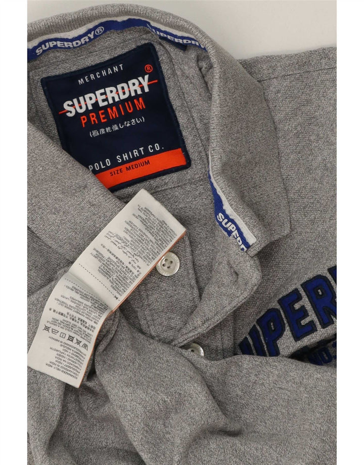 Superdry Polo Gráfico De Algodón Gris Medio Para Hombre