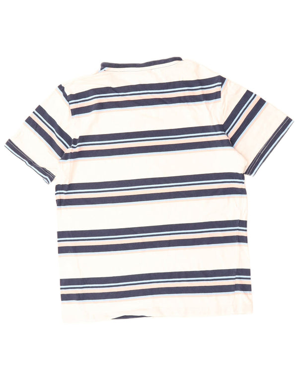 ELLESSE Camiseta gráfica para mujer Top UK 46 Grande Algodón a rayas blancas