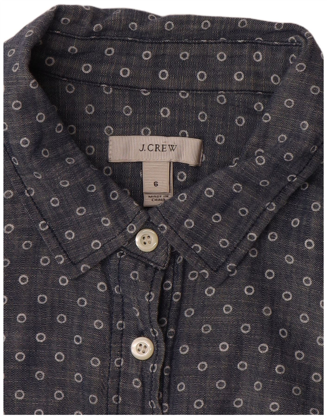 J. CREW Camisa tipo jersey para mujer US 6, tamaño mediano, azul manchado