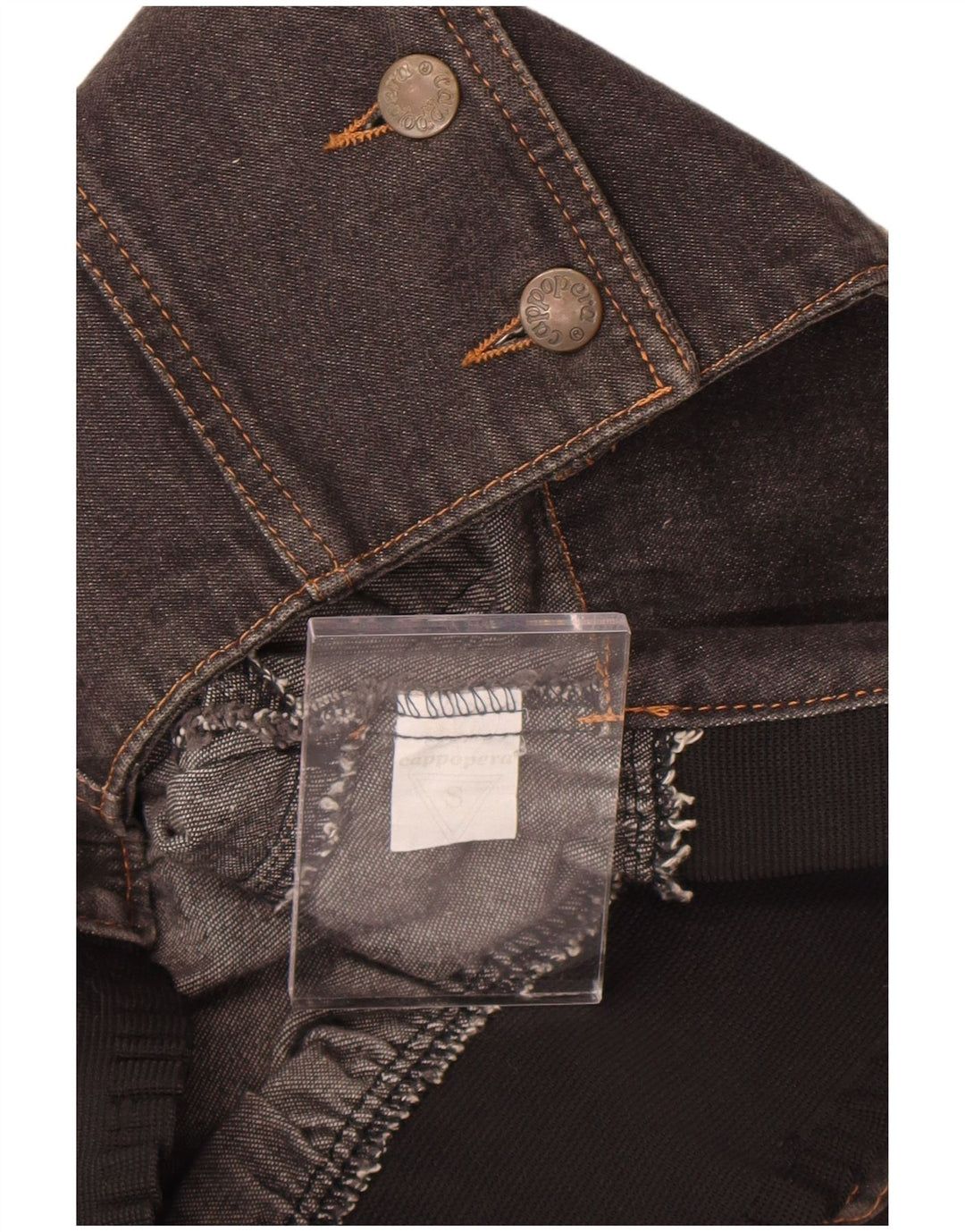 Cappopera Chaqueta vaquera corta para mujer Reino Unido 10 Pequeño algodón floral gris