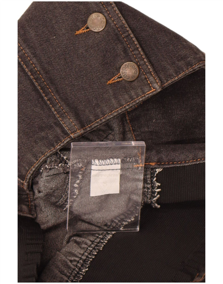 Cappopera Chaqueta vaquera corta para mujer Reino Unido 10 Pequeño algodón floral gris