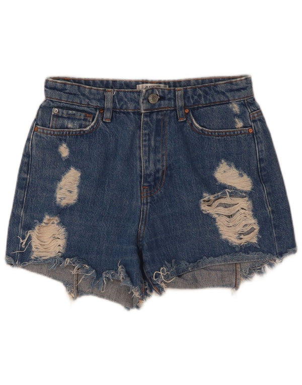 Guess Shorts De Mezclilla Desgastados Mujer W25 XS Poliéster Azul