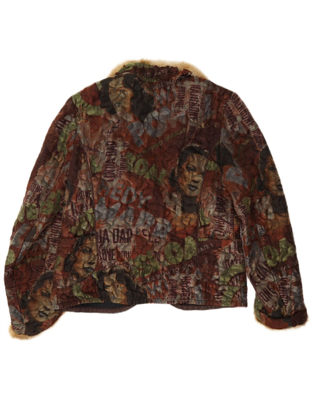 Vintage mujer gráfico 3 botones Blazer chaqueta IT 42 medio multicolor