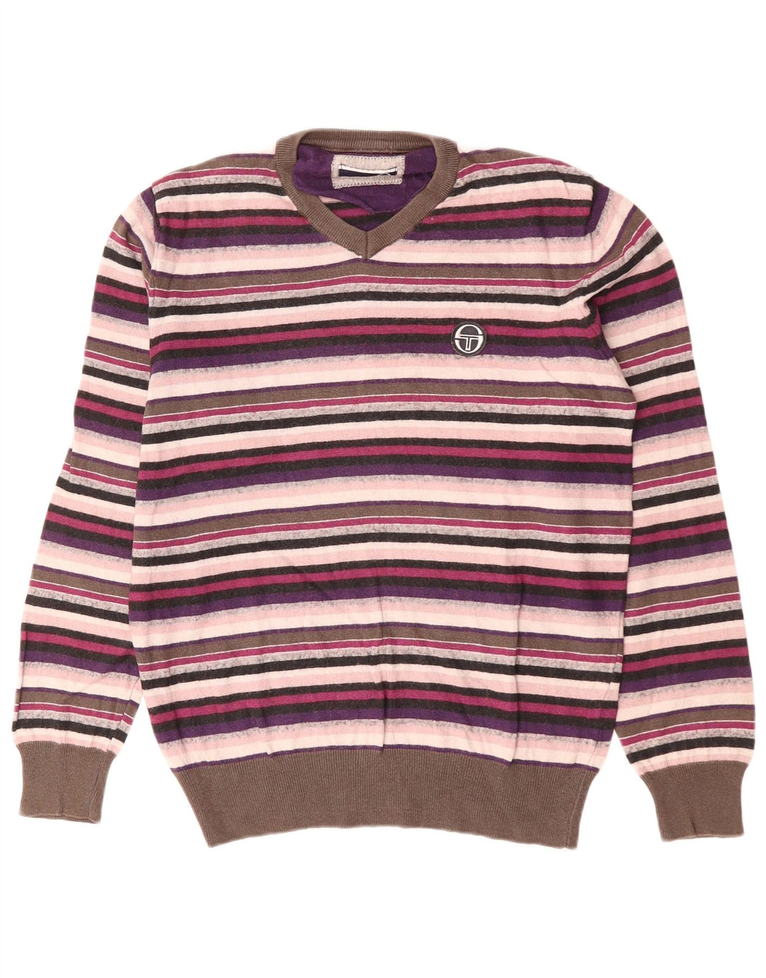 SERGIO TACCHINI Jersey con cuello en V para mujer UK 40 Mediano Multicolor