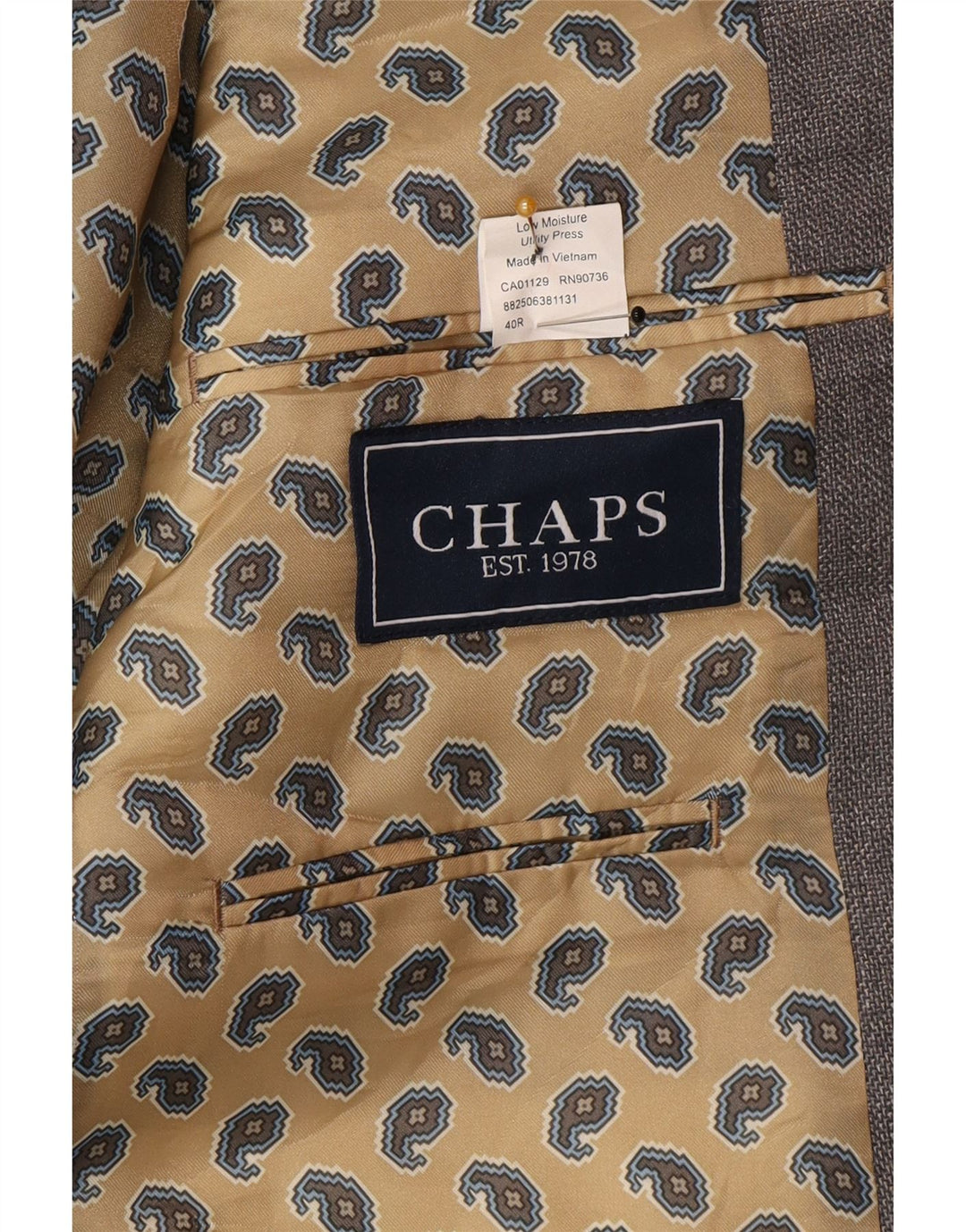 Chaps Chaqueta tipo blazer de 2 botones para hombre, Reino Unido 40, poliéster gris grande
