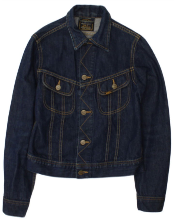 Lee Chaqueta Vaquera para Mujer UK 10 Small Azul Marino Algodón