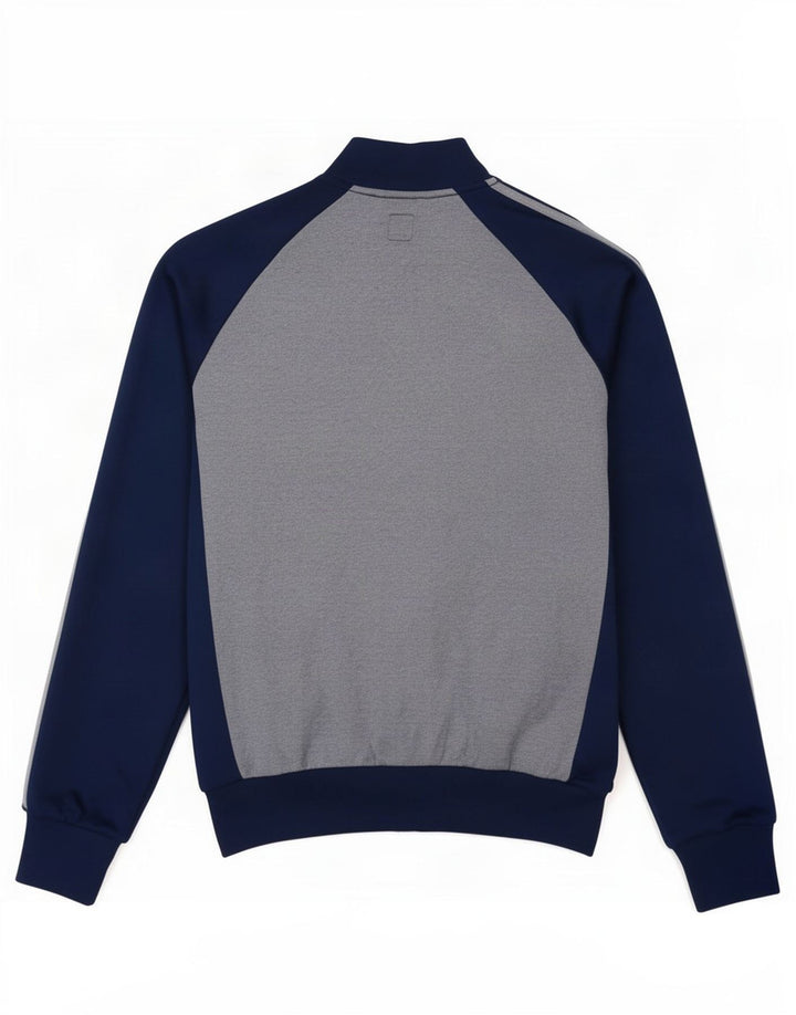 Adidas Hombre Chándal Top Chaqueta Mediana Azul Marino Colorblock Algodón