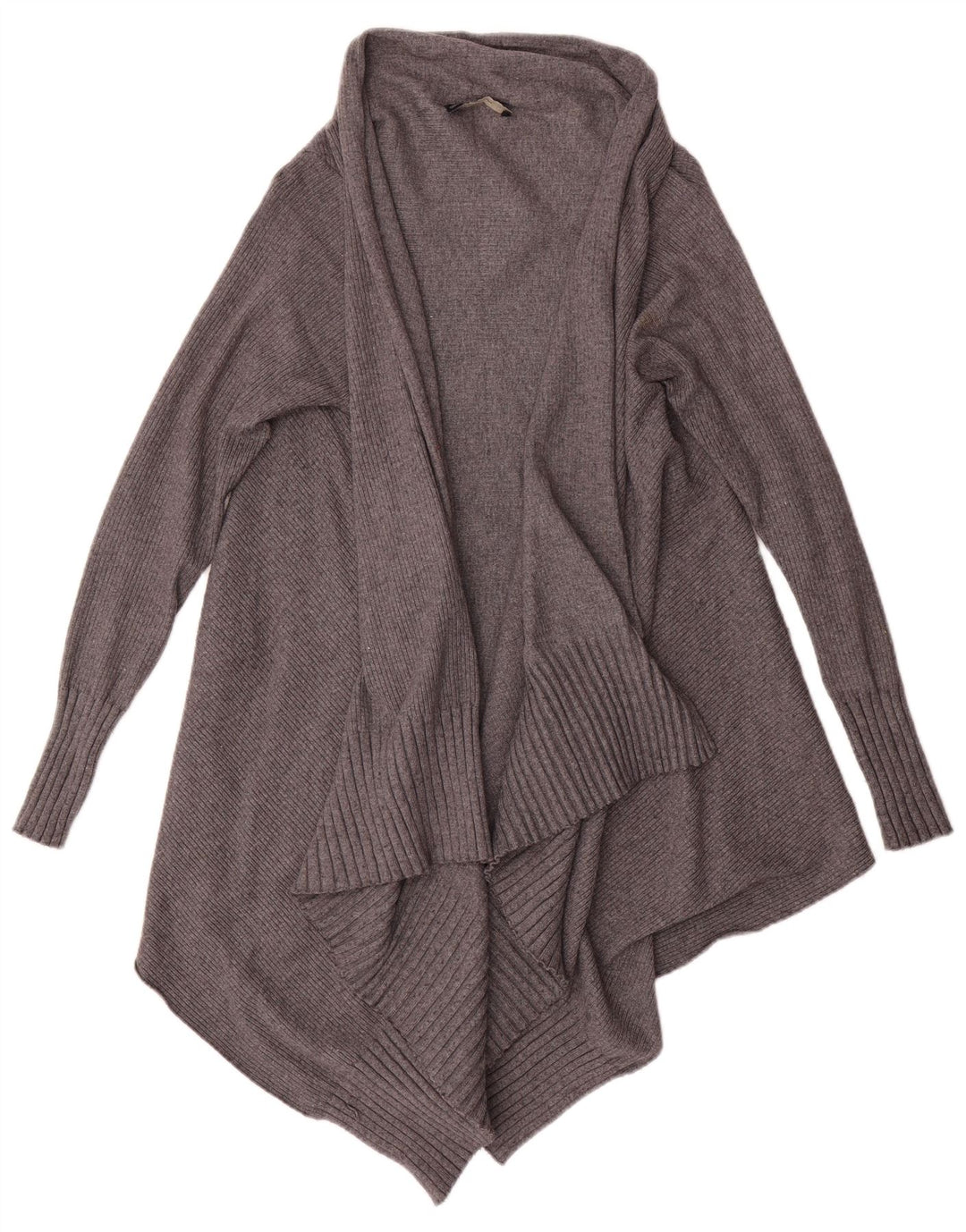 Zara Suéter tipo cárdigan abierto asimétrico para mujer UK 44 Viscosa gris medio
