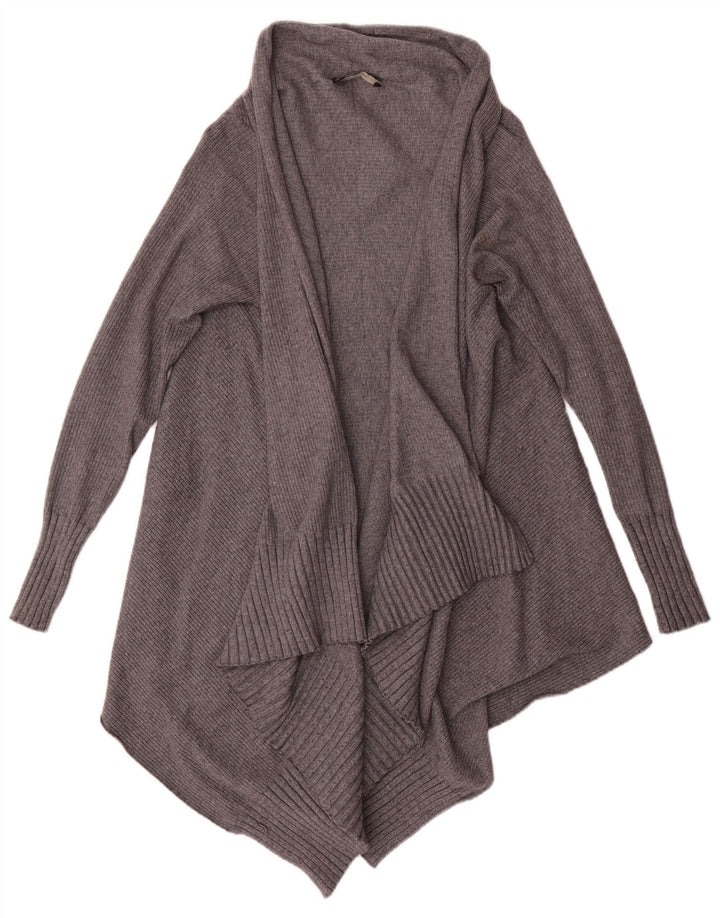 Zara Suéter tipo cárdigan abierto asimétrico para mujer UK 44 Viscosa gris medio