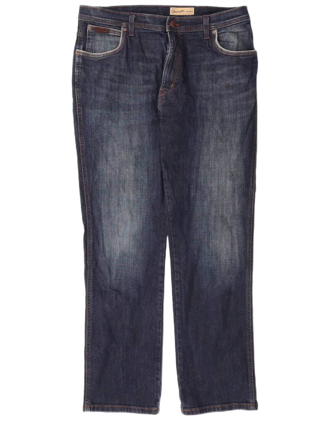 WRANGLER Vaqueros rectos elásticos Texas para hombre W38 L32 Algodón azul