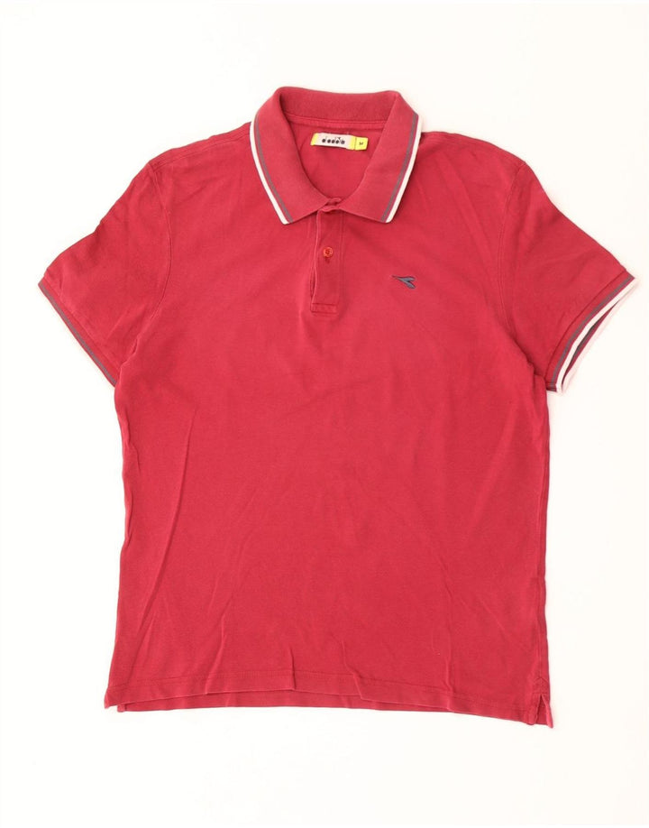 DIADORA Polo Hombre Algodón Rayas Granate Medio