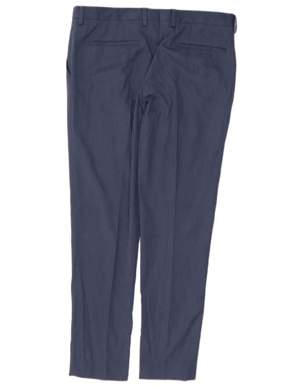 Zara Mens Slim Chino Pantalones EU 44 Large W34 L31 Poliéster Azul