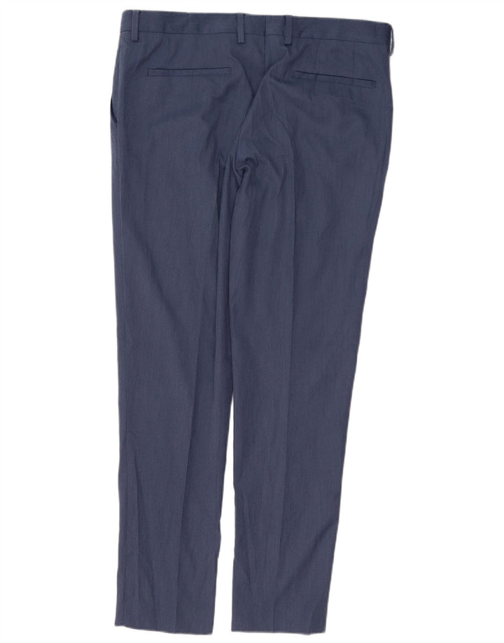 Zara Mens Slim Chino Pantalones EU 44 Large W34 L31 Poliéster Azul