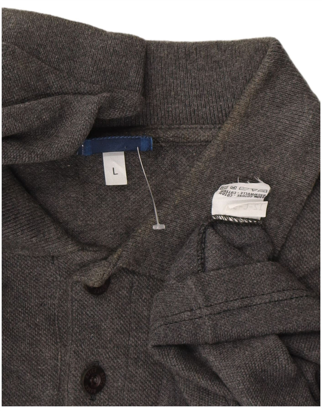 ASICS Polo para hombre de algodón gris grande