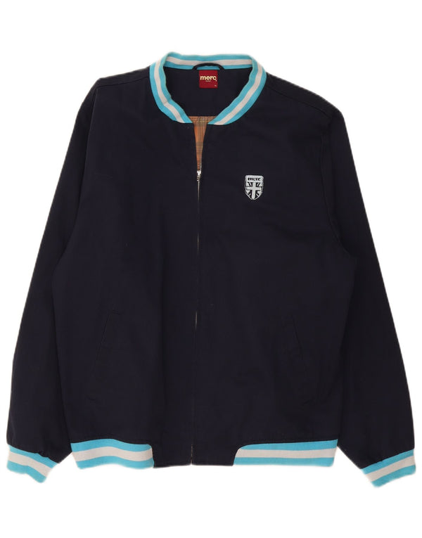 Merc Chaqueta bomber para hombre UK 42 XL Algodón azul marino con bloques de color