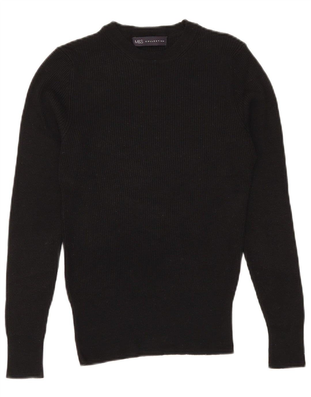Marks & Spencer Suéter de cuello redondo para mujer UK 10 Small Black