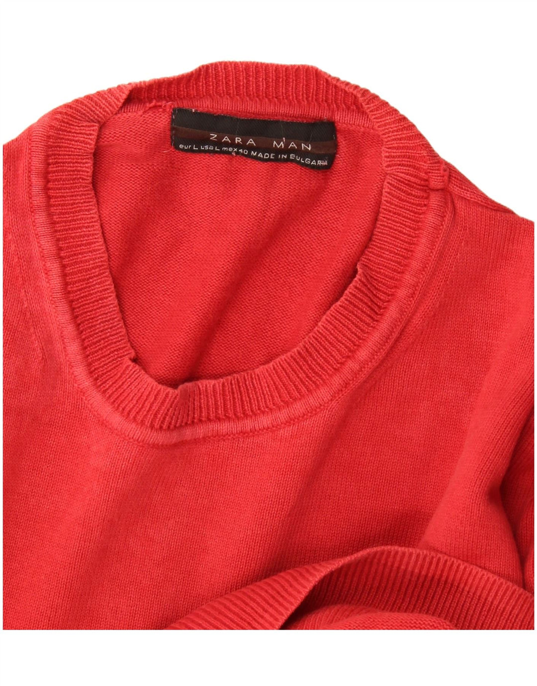 Zara Hombre Jersey De Cuello Redondo Jersey Grande Rojo