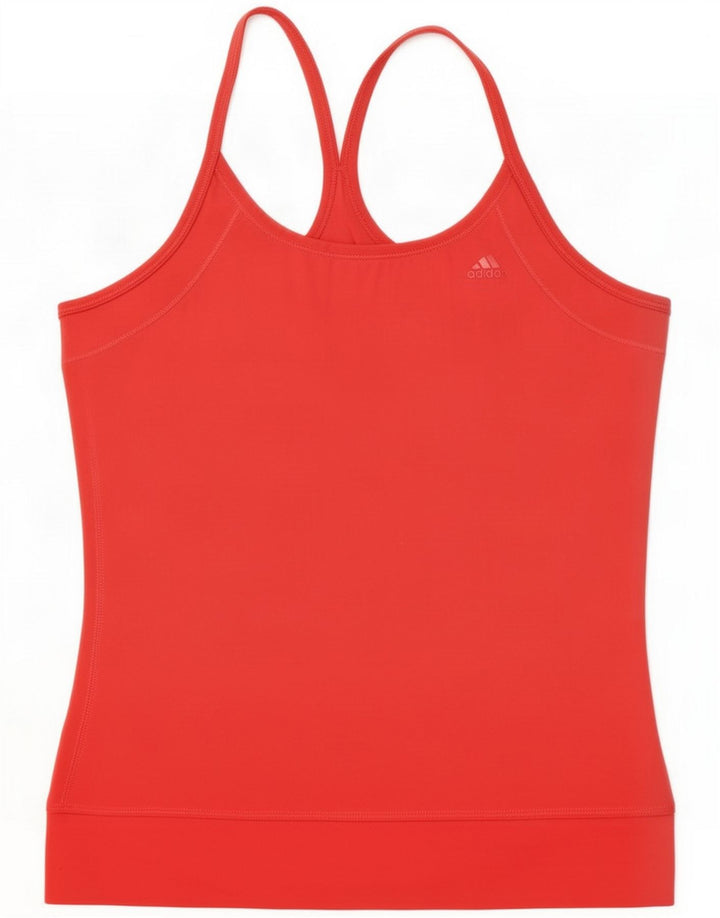 Adidas Mujer Climalite Chaleco Top UK 12 Medio Rojo Poliéster