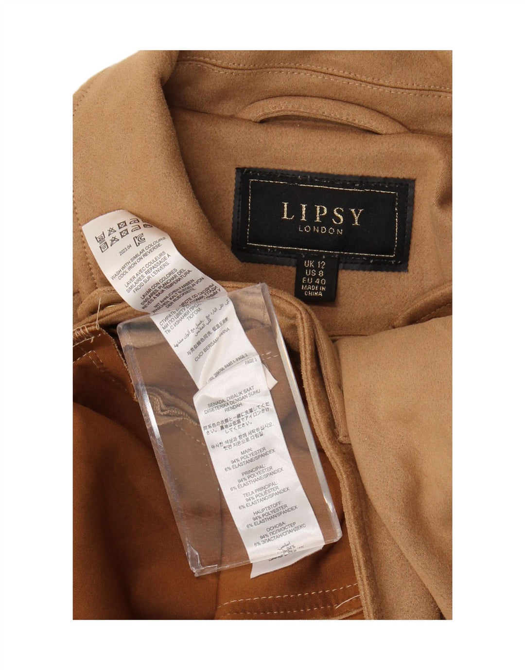 Chaqueta bomber corta para mujer Lipsy UK 42 Poliéster marrón medio