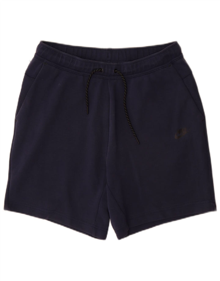 Pantalones cortos deportivos Nike para hombre de algodón azul marino mediano