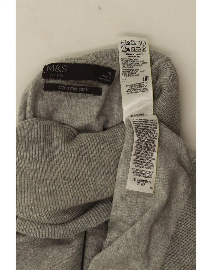 Marks & Spencer Jersey con cuello vuelto para hombre XL Algodón gris