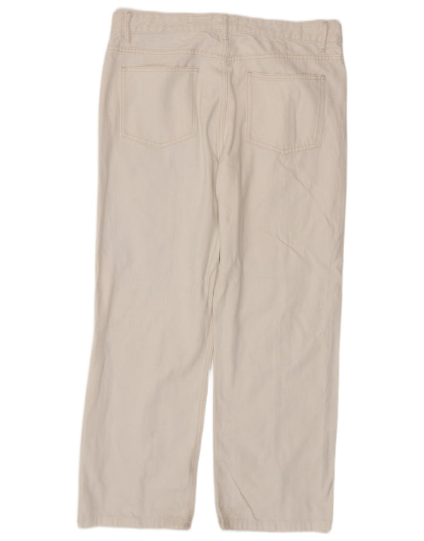 Zara Jeans Rectos De Cintura Alta Para Mujer EU 46 2XL W36 L29 Algodón Blanco