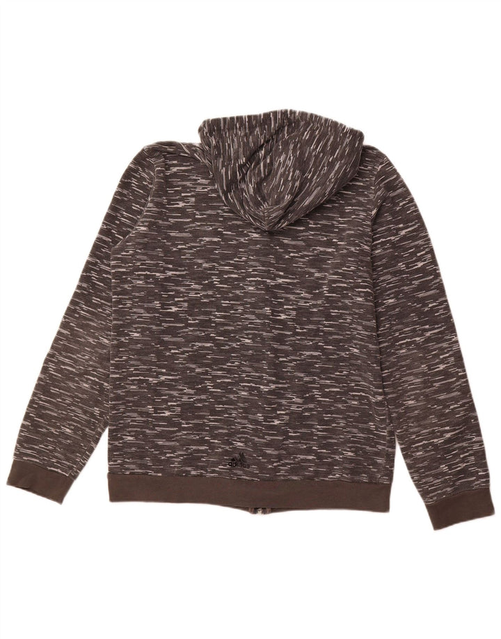ADIDAS Sudadera con capucha y cremallera gráfica para hombre Gris medio moteado