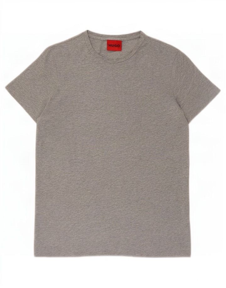 Hugo Boss Hombre Camiseta Top Gris Medio