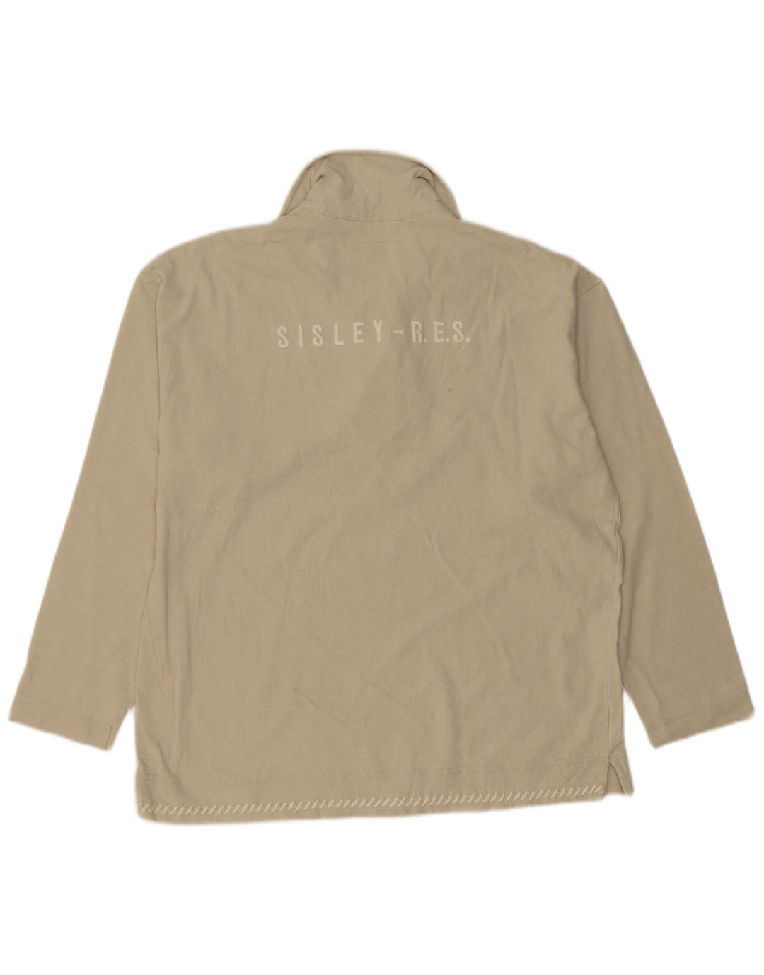 SISLEY Mens Graphic Polo Shirt UK 40 Medium Beige