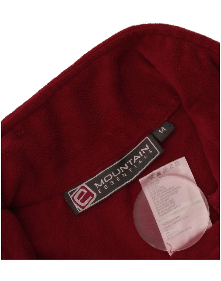 Mountain Essentials Jersey de forro polar con cuello y cremallera para mujer, talla 40, poliéster rojo grande