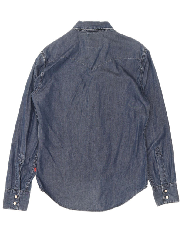 Levi's Camisa vaquera ajustada de algodón azul marino pequeña para hombre