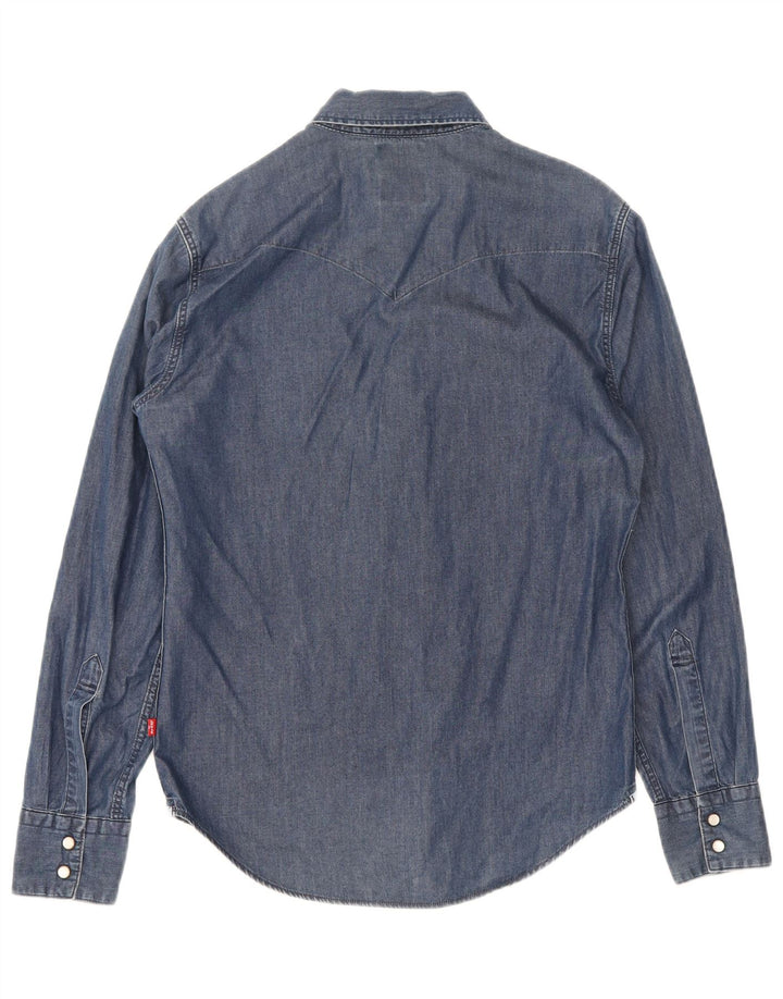 Levi's Camisa vaquera ajustada de algodón azul marino pequeña para hombre