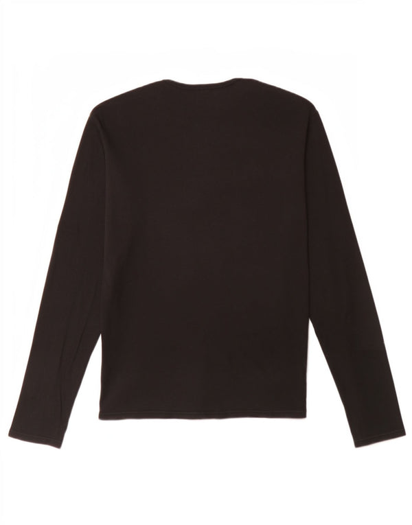 Benetton Camiseta De Corte Regular De Manga Larga para Mujer UK 40 Large Negro