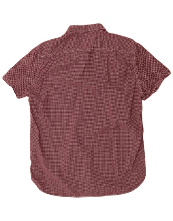 Superdry Camisa De Manga Corta Para Hombre 2XL Algodón Vichy Borgoña