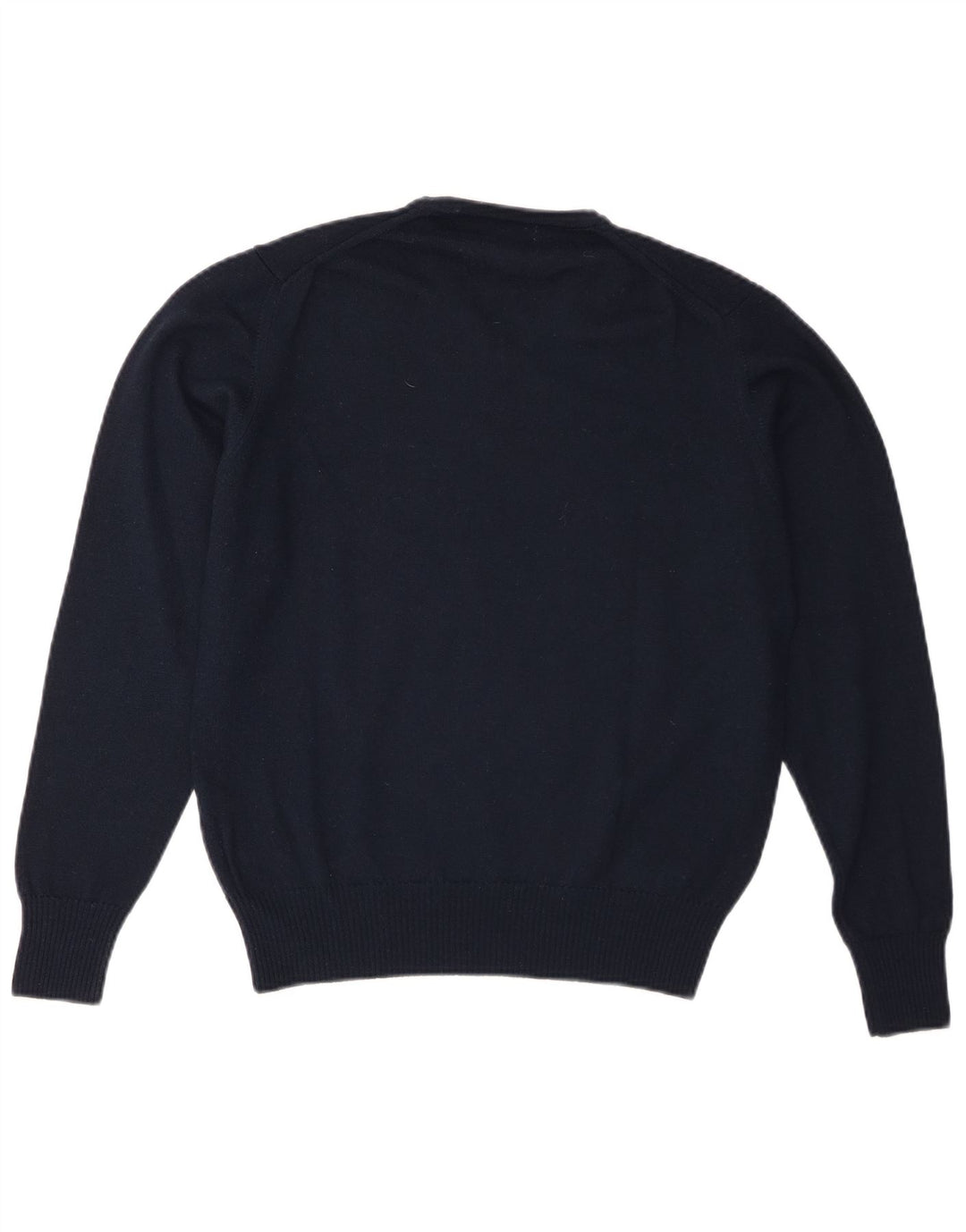 Zara Hombre Jersey Con Cuello En V De Lana Azul Marino Medio