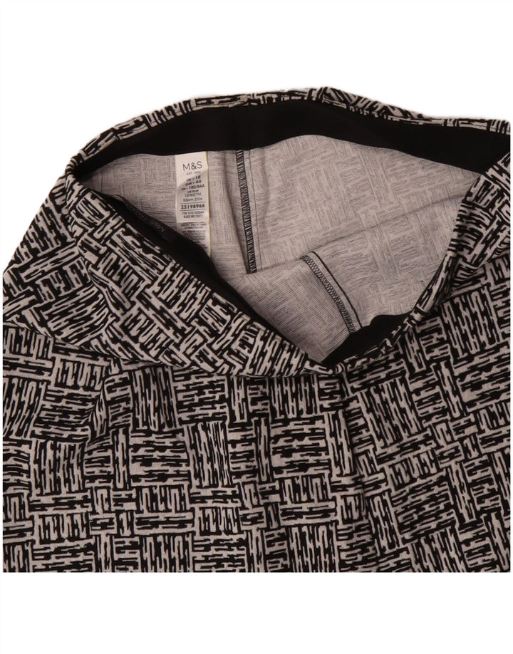 Marks & Spencer Falda Acampanada para Mujer UK 46 Grande W34 Negro Geométrico