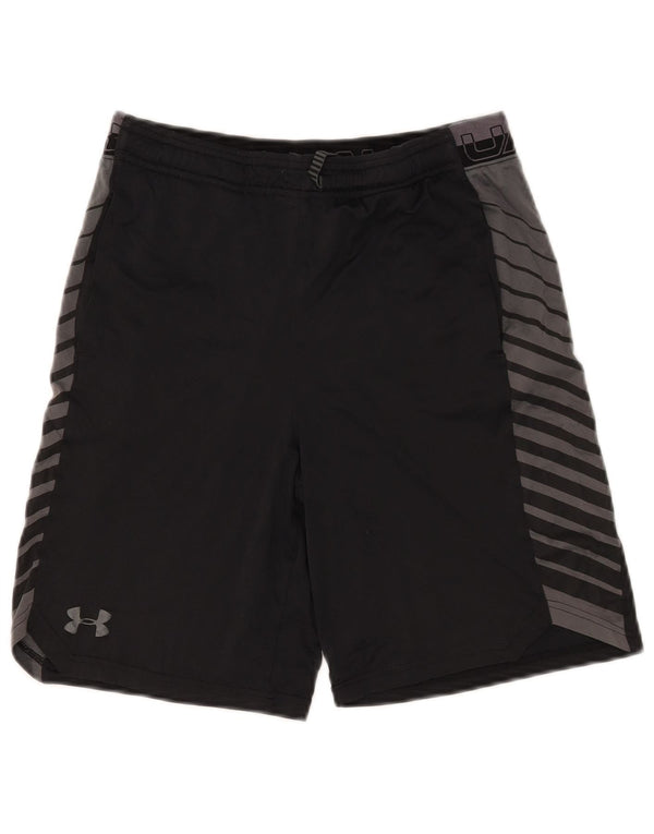 Under Armour Pantalones cortos deportivos Heat Gear para niños 13-14 años XL Negro Colorblock