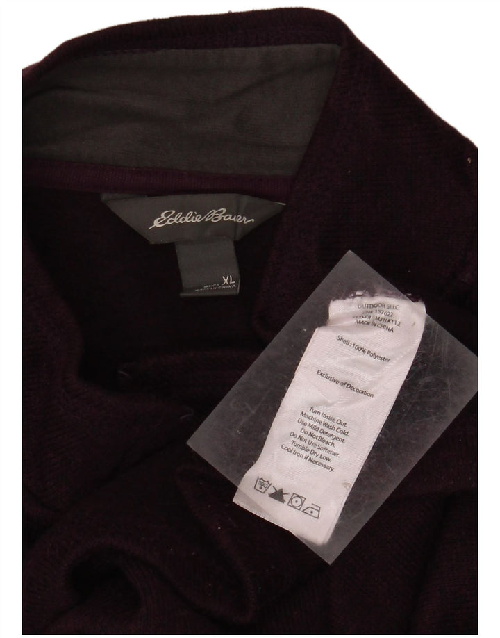 EDDIE BAUER Sudadera con cuello y cremallera para hombre Jersey XL Poliéster moteado morado