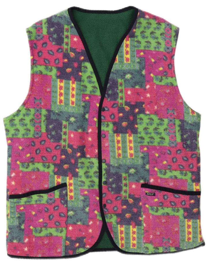 Rifle Chaleco de forro polar reversible para hombre UK 40 Large Multicolor Patchwork